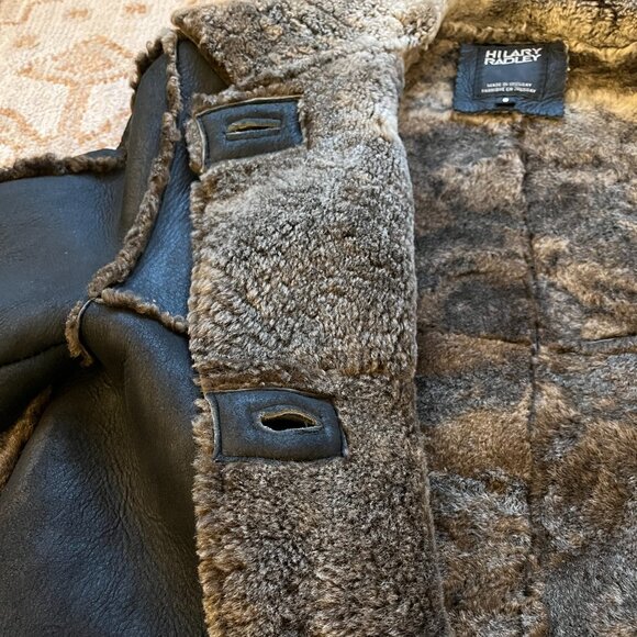 Hilary Radley Genuine Sheep Shearling Leather Coat Jacket Size 8 Women's - Picture 8 of 11